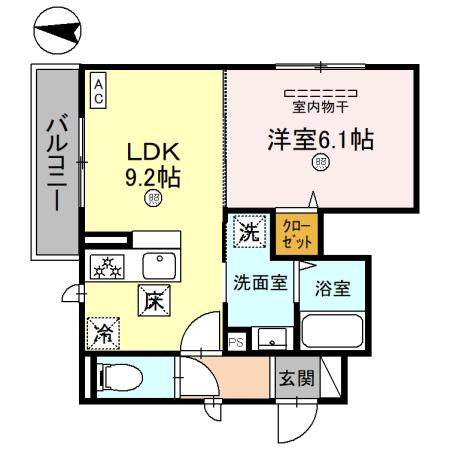 神戸市垂水区名谷町のアパートの間取り