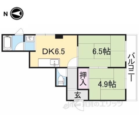 米原市高溝のアパートの間取り