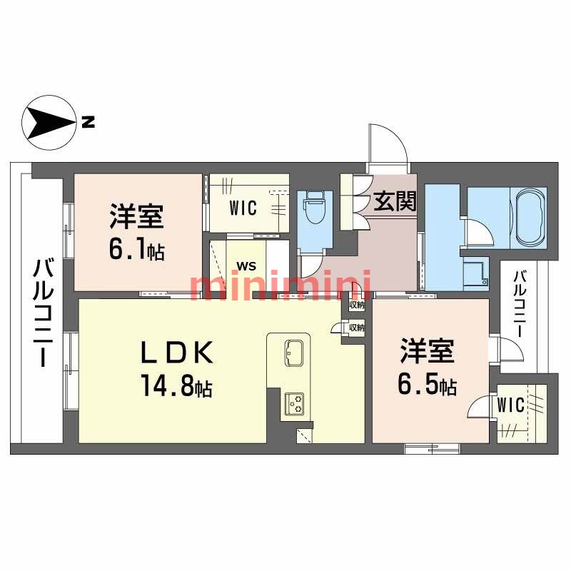 【高槻市宮田町のマンションの間取り】