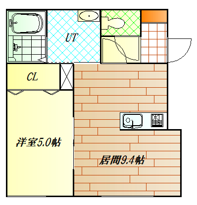 旭川市永山二条のアパートの間取り