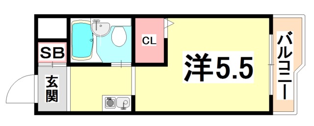 神戸市東灘区御影本町のマンションの間取り