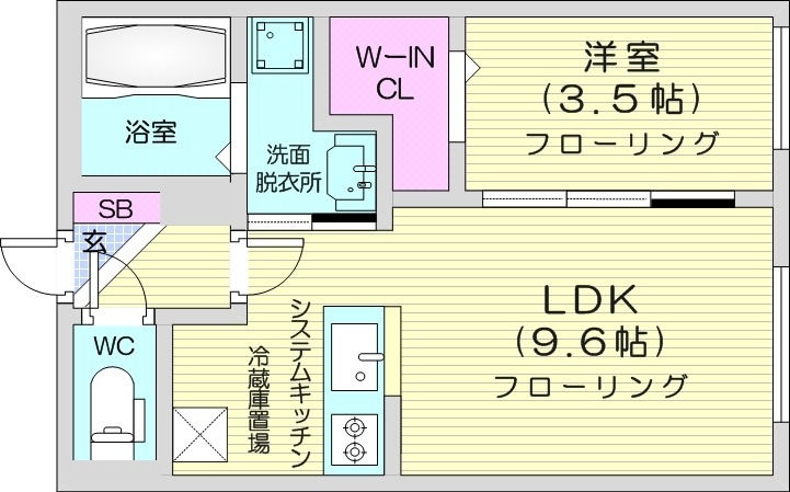 札幌市手稲区前田二条のマンションの間取り