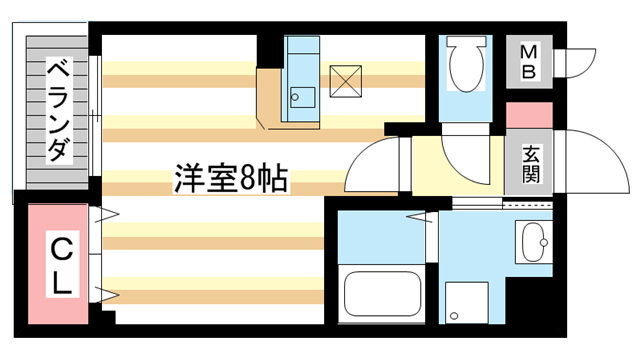 奈良市法蓮町のマンションの間取り