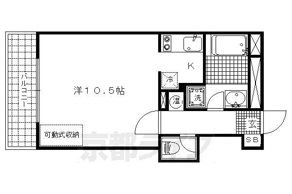 京都市北区紫竹西大門町のマンションの間取り