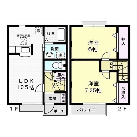 那珂市杉のアパートの間取り