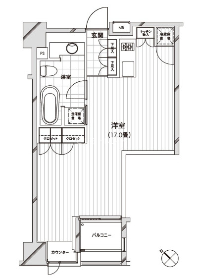 中央区銀座のマンションの間取り