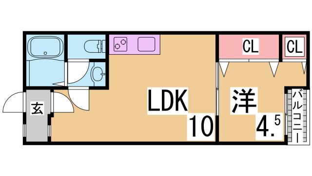 神戸市兵庫区小山町のアパートの間取り