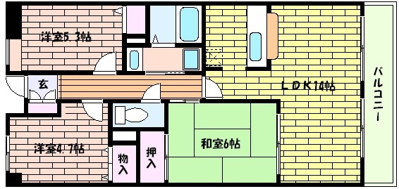 神戸市東灘区本庄町のマンションの間取り