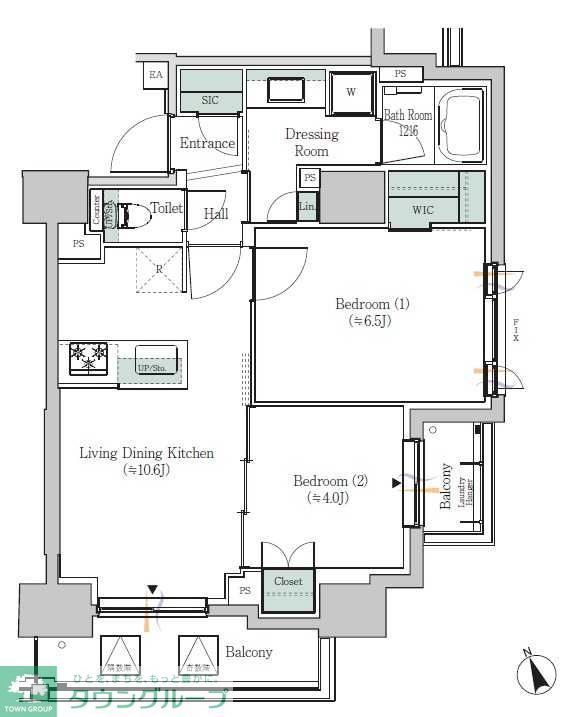 ONE ROOF RESIDENCE ASAKUSABASHIの間取り