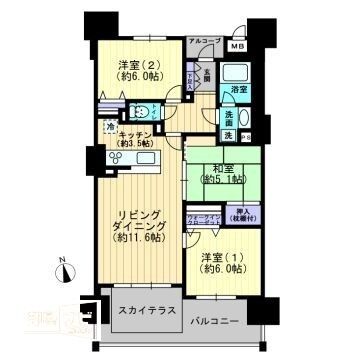 高松市番町のマンションの間取り