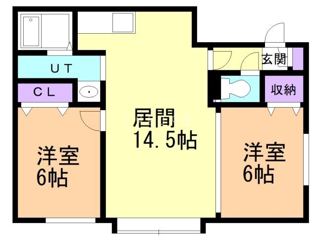 札幌市白石区中央一条のアパートの間取り