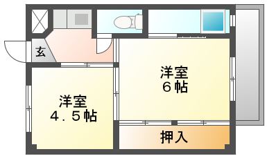 倉敷市茶屋町のマンションの間取り