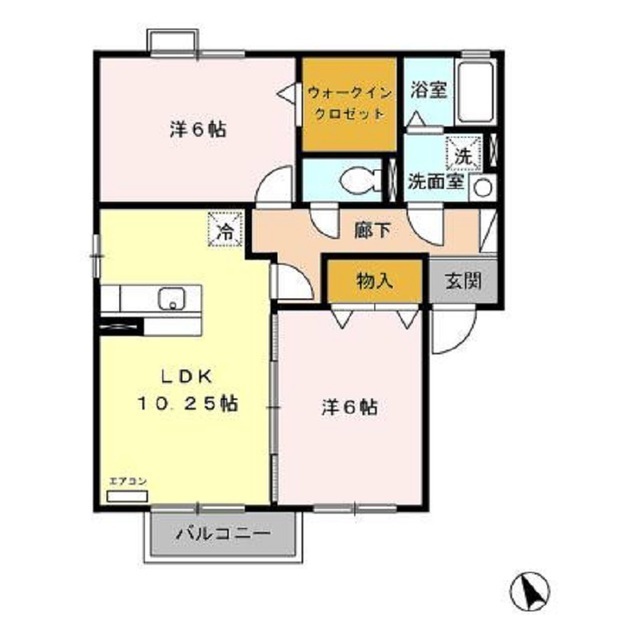 長野市篠ノ井布施高田のアパートの間取り