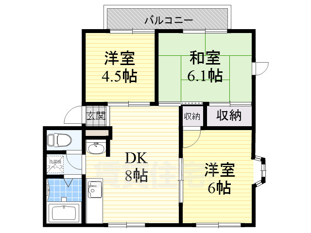 茨木市西田中町のアパートの間取り