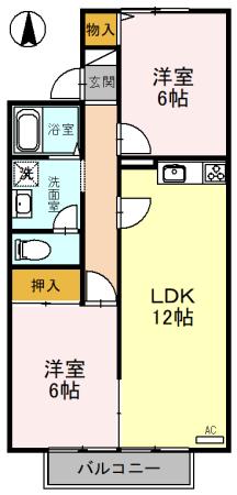 米原市下多良のアパートの間取り