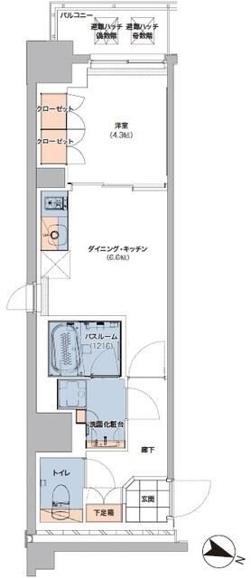 世田谷区大原のマンションの間取り