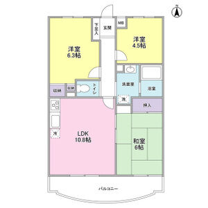 小平市天神町のマンションの間取り