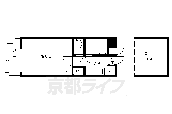 京都市上京区革堂町のマンションの間取り