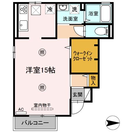 倉吉市東巌城町のアパートの間取り