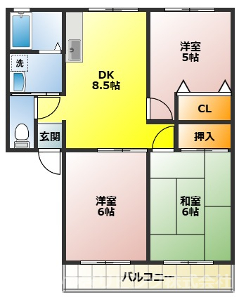 小山市大字間々田のアパートの間取り