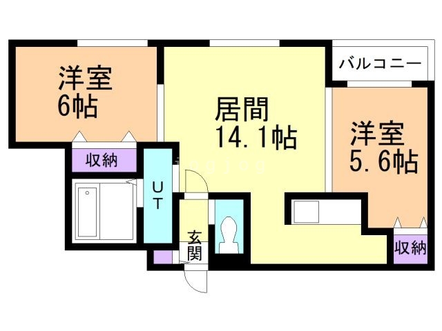 札幌市豊平区月寒西四条のマンションの間取り