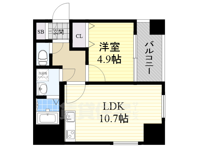 近鉄奈良線 鶴橋駅 徒歩3分 8階建 築12年の間取り写真