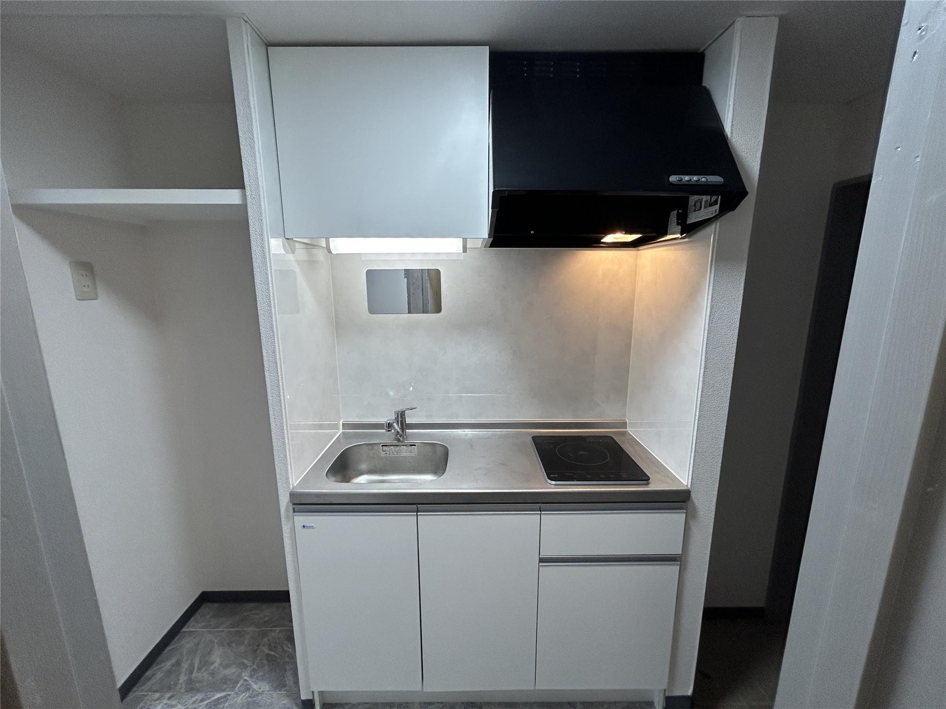 キッチン　1口IHコンロ付きのキッチンです