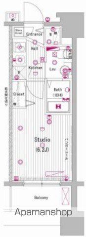 小田急線 参宮橋駅 徒歩6分 13階建 築16年の間取り写真