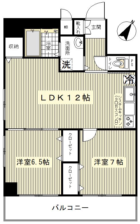 東急東横線 中目黒駅 徒歩10分 11階建 築45年の間取り写真