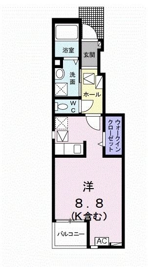 岐阜市東川手のアパートの間取り