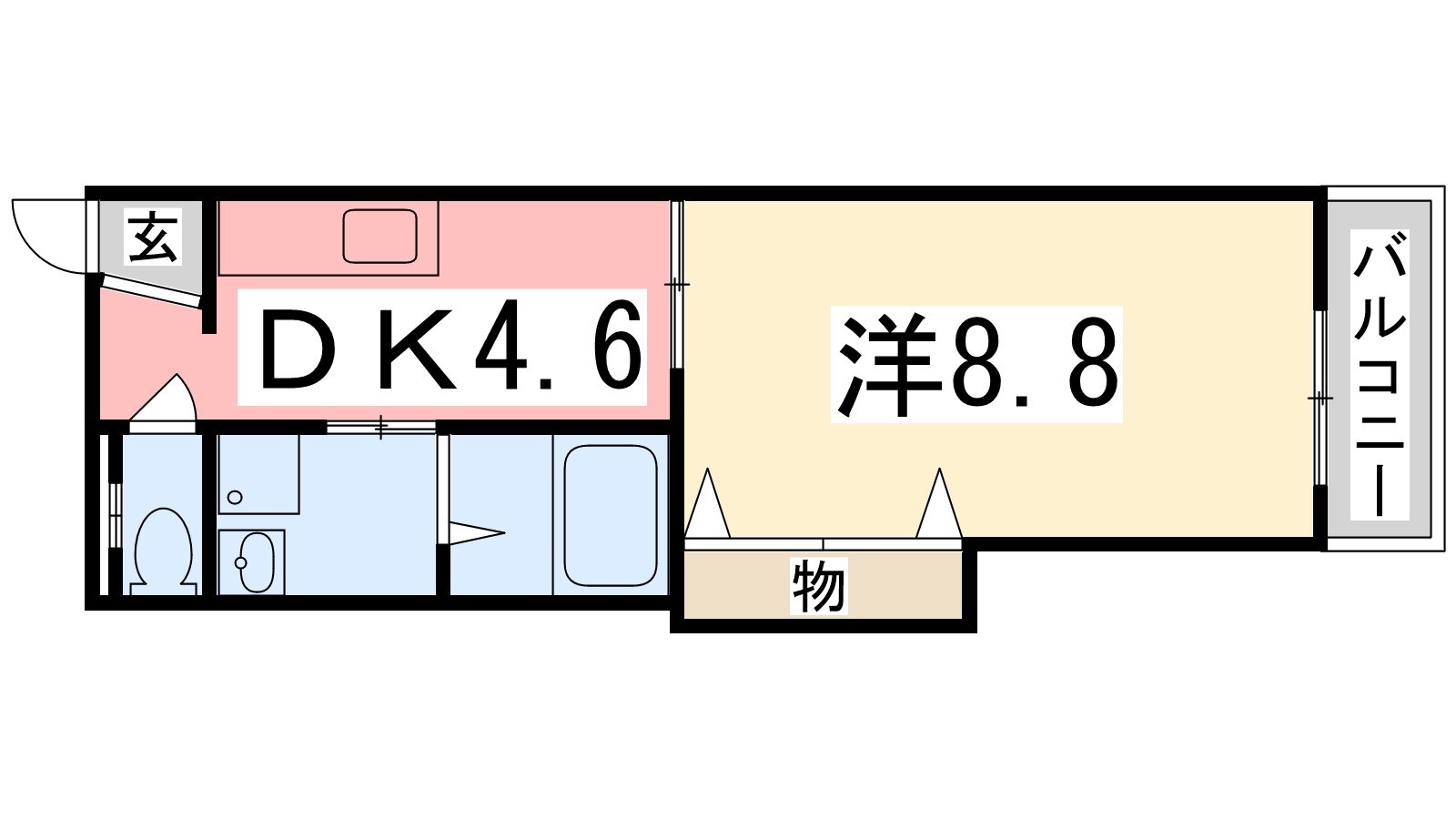 姫路市御国野町御着のマンションの間取り