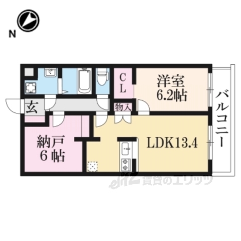 ｎｕｋｕｍｏｒｉ桂川南の間取り