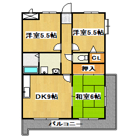 明石市魚住町住吉のマンションの間取り