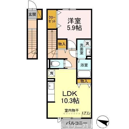 佐倉市宮前のアパートの間取り