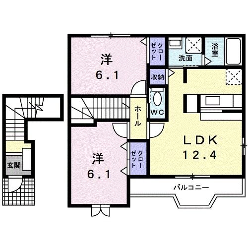 紀の川市貴志川町丸栖のアパートの間取り