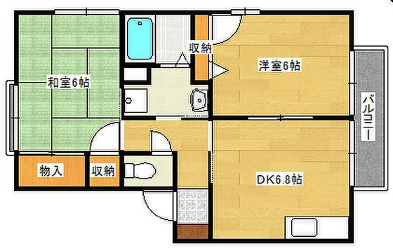 広島市安佐南区山本のアパートの間取り