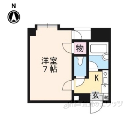 京都市右京区谷口梅津間町のマンションの間取り