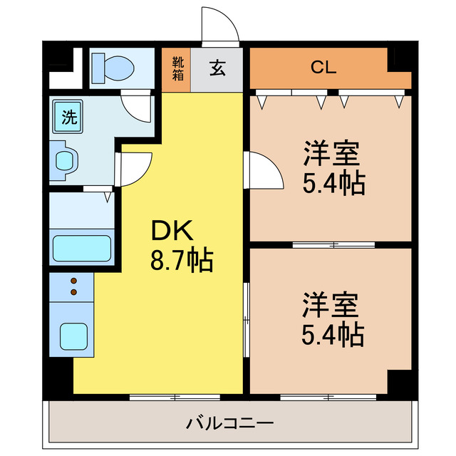 大津市昭和町のマンションの間取り