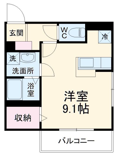 平塚市老松町のアパートの間取り