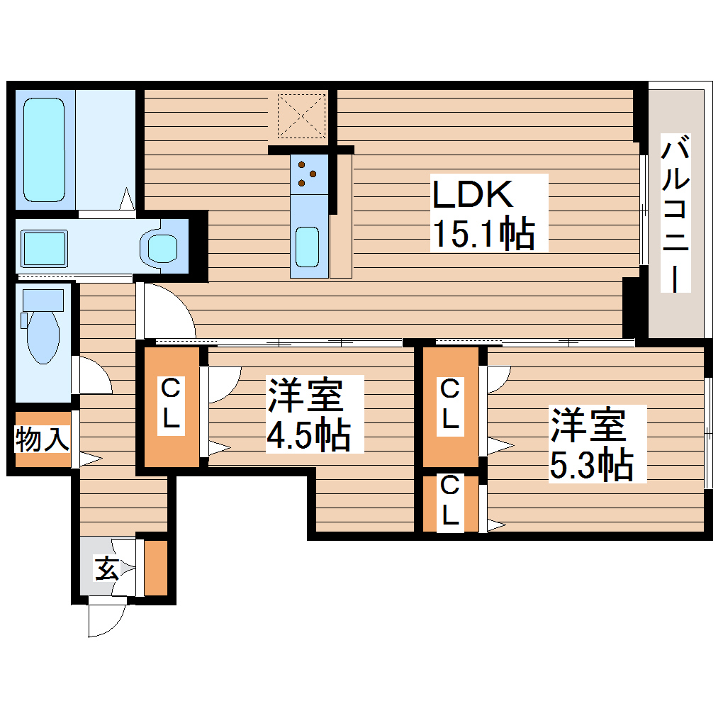 【CLASSEUM連坊Iの間取り】