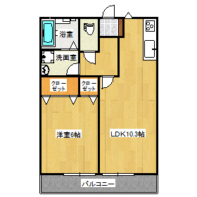 備前市伊部のアパートの間取り