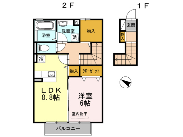 大村市原口町のアパートの間取り