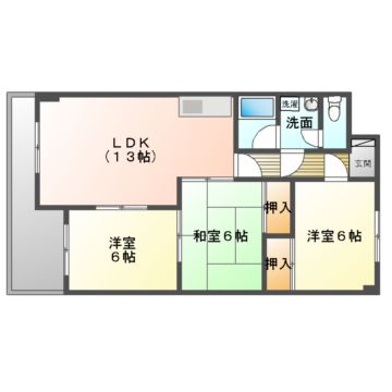 宇和島市大宮町のマンションの間取り