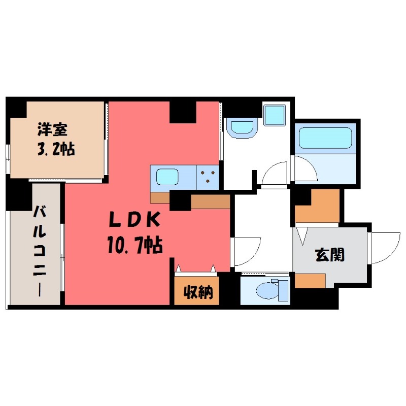 宇都宮市今泉のマンションの間取り