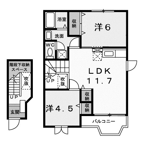 館林市羽附町のアパートの間取り