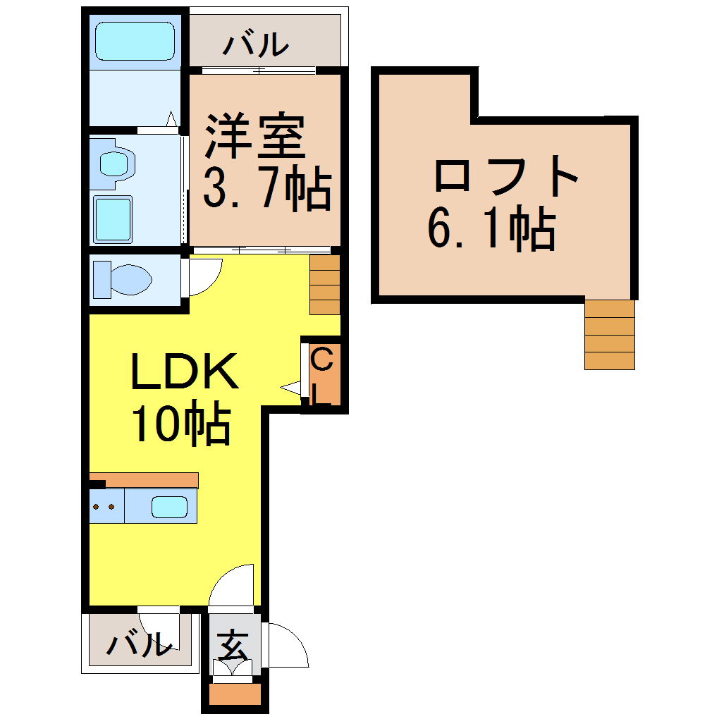 名古屋市昭和区山脇町のアパートの間取り