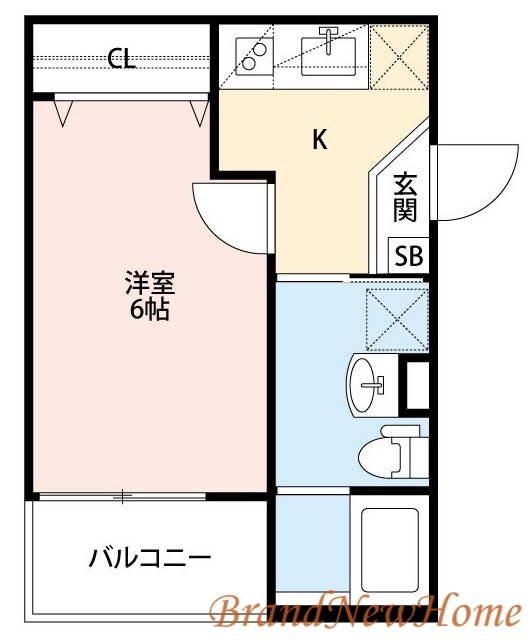 堺市北区百舌鳥赤畑町のアパートの間取り