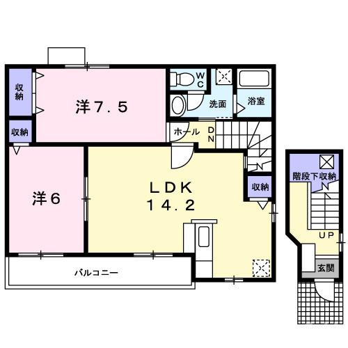 田原市赤羽根町のアパートの間取り