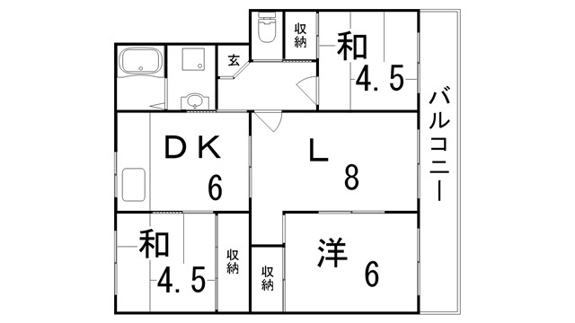 高倉台7-2団地30号棟の間取り