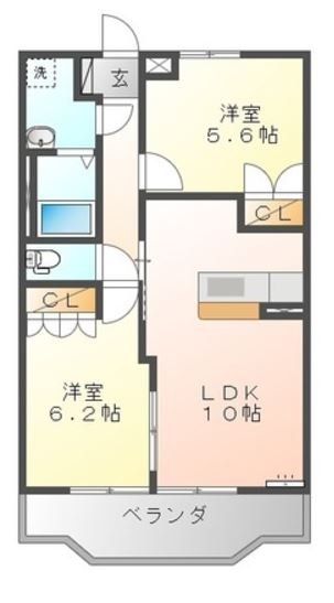 狭山市広瀬のアパートの間取り